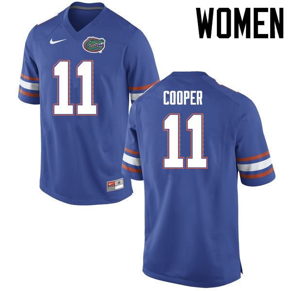 NCAA Florida Gators Riley Cooper Women's #11 Nike Blue Stitched Authentic College Football Jersey KNO7364SO